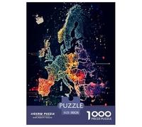 Carte européenne Puzzle 1000 Pièces Educa Jouet en Bois Jeu D'Intelligence DécoRation Intérieure Jeu Éduchatif Challenge Toy Adultes & Enfants des 14 Ans 38x26cm/1000pcs