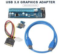 carte extension de GPU PCI-E Express 1x à 16x, câble adaptateur USB 3.0, câbles alimentation SATA, 1 ensemble