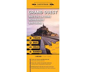 Carte ferroviaire & bus - Grand Ouest : voyager sans voiture | Cartotrain