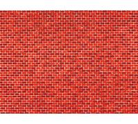Carte Feuille (1) Brique Rouge Mural 220 X 100 MM Ho / Jauge D'Oo Auhagen 50504