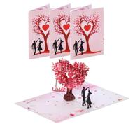 Carte Fleurs Pop-Up, 3 Ensemble Arbre Aux CœU.S, Carte Pop-Up 3D En Forme De Cœur, Cartes Cadeau 3D Pour Un Anniversaire, Saint-Valentin Ou Anniversaire De Mariage, Cartes De Vœux Romantique
