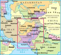 Carte géographique - Afghanistan, Kaboul & cinq villes | Gizi Map