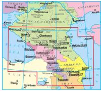 Carte géographique - Caucase | Gizi Map