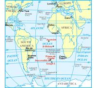 Carte géographique - îles Sainte Hélène, Ascension et Tristan Da Cunha | Gizi Map