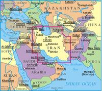 Carte géographique - Iran | Gizi Map