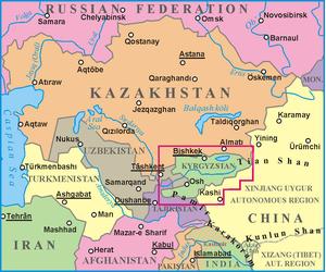 Carte géographique - Kyrgyzstan | Gizi Map