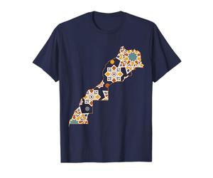 Carte Géographique Maroc Maillot Maroc Zellige Marocain T-Shirt