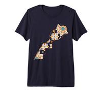 Carte Géographique Maroc Maillot Maroc Zellige Marocain T-Shirt Haut de Gamme