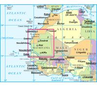 Carte géographique - Mauritanie et Sahara Occidental | Gizi Map