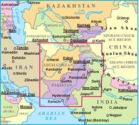 Carte géographique - Pakistan & Afghanistan | Gizi Map