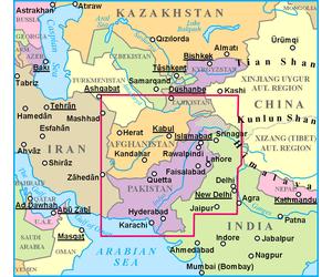 Carte géographique - Pakistan & Afghanistan | Gizi Map