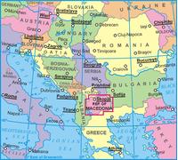 Carte géographique - République de Macédoine | Gizi Map
