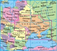 Carte géographique - Ukraine & Moldavie | Gizi Map