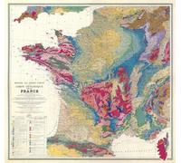 Carte GEOLOGIQUE de la FRANCE - 105 x 100 cm (reproduction ancienne carte) - Bâche 340 g/m²
