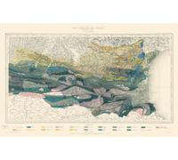 Carte géologique des Pyrénées (1893): 82 x 52 cm