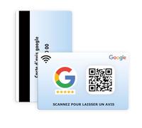 Carte Google avis - NFC et QR Code - Collectez des Avis Clients en un scan, Format carte de visite, Pour entreprises et commerces