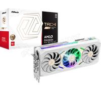 ASRock AMD Radeon RX 9070 XT Taichi White Carte graphique OC 16 Go, RDNA 4, 3100 MHz Boost, 16 Go GDDR6, 3 x DisplayPort 2.1, LCD Info Center