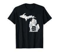 Carte Graphique Detroit Michigan D Mitten - Motor City Design T-Shirt