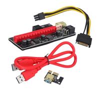 Carte Graphique Externe Pcie V010 Plus, Connecteur 1x vers 16x | 1 Set, Rouge, Pvc Cuivre Aluminium, Connexion Continue, Composants Électroniques