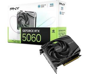 Carte graphique PNY GeForce RTX 5060 Blackwell 8Go GDDR7 DLSS 4 ventilateur unique Noir PCIe 5.0 DisplayPort 2.1b HDMI 2.1b