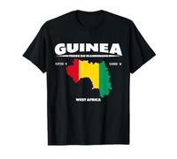 Carte Guinée avec coordonnées et surnom T-Shirt