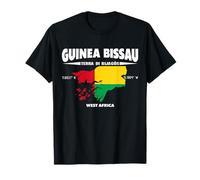 Carte Guinée-Bissau avec coordonnées et surnom T-Shirt