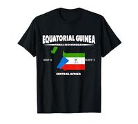 Carte Guinée équatoriale avec coordonnées et surnom T-Shirt