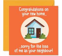 Carte Happy New Home pour homme et femme - Congrats and Sorry - Carte de félicitations pour pendaison de crémaillère pour amis, famille, collègue, voisin, 145 mm