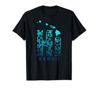 Carte hawaïenne Surfer Hilo Maui T-Shirt Graphique avec Valeur, Homme, Noir, S