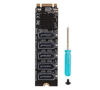 Carte Hélicoptère M.2 Vers SATA3.0, Transfert Haute Vitesse Ajouter Dissipateur Thermique, Carte D'extension de Disque Dur PH57 M.2 Vers SATA3.0 5 Ports, Carte Adaptateur PCI e Vers SATA pour Puce Jmb