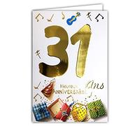 Carte Heureux ANNIVERSAIRE 31 ans avec un texte à l'intérieur - Cadeaux Fête Notes de Musique
