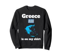 Carte humoristique de la Grèce avec drapeau grec, souvenir de voyage Sweatshirt