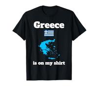 Carte humoristique de la Grèce avec drapeau grec, souvenir de voyage T-Shirt