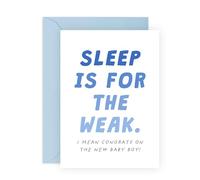 Carte humoristique pour bébé garçon - « Sleep Is for the Low » - Carte de félicitations pour parents, maman, papa, frère, sœur, amis, voisin, lui, elle, bienvenue, petit-fils - Livré avec autocollants
