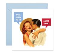 Carte humoristique pour couples - Talk Dirty to Me I Need a Poo - Carte humoristique pour anniversaire, Saint-Valentin ou juste parce que pour petit ami, petite amie, mari, épouse, Mr. Mme, vieux