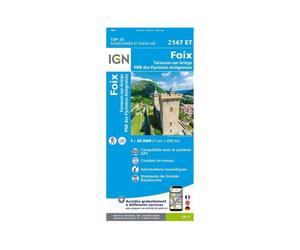 Carte IGN Foix 2147ET Bleu TU