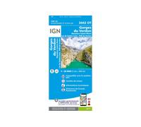 Carte IGN Gorges du Verdon 3442OT Bleu TU