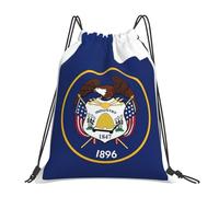 Carte Imprimée Avec Le Drapeau De L'Utah Unisexe Sacs De Gym Pliable Gym Sack Léger Sac À Dos À Cordon Pour Yoga Gymnastique Natation