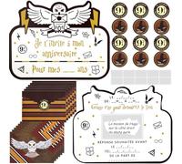 Carte Invitation Anniversaire Enfant à Gratter,12 Francais Carte Invitation+12 Enveloppes+12 Autocollants+12 Gratter Autocollants,Invitation pour Anniversaire Garcon/Fille,Invitation Anniversaire