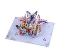 Carte Invitation Pop Up 3D Carte Pop Up 3D faite à la main, carte de bénédiction papillon for tous les anniversaires, mariages, remise diplôme(Butterfly Blue2)
