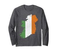 Carte irlandaise et drapeau de l'Irlande Patrimoine de la Saint-Patrick Manche Longue