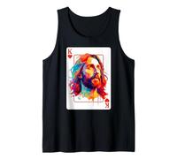 Carte Jésus King - Christ chrétien - Cœurs Religieux Débardeur