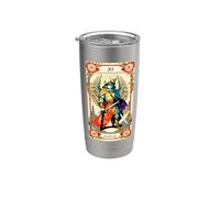 Carte Justice - Art inspiré du tarot Gobelet isotherme en acier inoxydable double paroi
