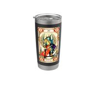Carte Justice - Art inspiré du tarot Gobelet isotherme en acier inoxydable double paroi