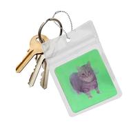 Carte lenticulaire 3D - Pendentif, motif chat | Porte-clés art abstrait avec effet de mouvement amusant, jouet apaisant pour étudiants et adultes, relaxation à l'école ou en navette, matériau PET
