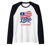 Carte Liberia is Always Home Drapeau Libérien | Jour de l'indépendance Manche Raglan