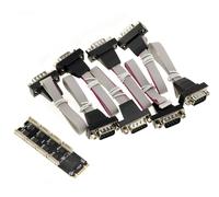 Carte M.2. 8 port série RS232 COM DB9 pour port M2 de type PCIe, clé M ou B+M. Chipset EXAR 17V358