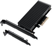Carte M.2 PCIe 4.0 pour M.2 NVMe SSD M-Key 4X Silicone Dissipateur Thermique Aluminium Refroidisseur High + Low Profile G-M2PCI01