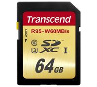 Carte m moire flash haute vitesse 10 UHS-3 Transcend 64 Go 95/60 Mo/s (TS64GSDU3) Or