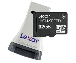 Carte m?moire flash MicroSDHC haute vitesse Lexar 32 Go avec lecteur LSDMI32G